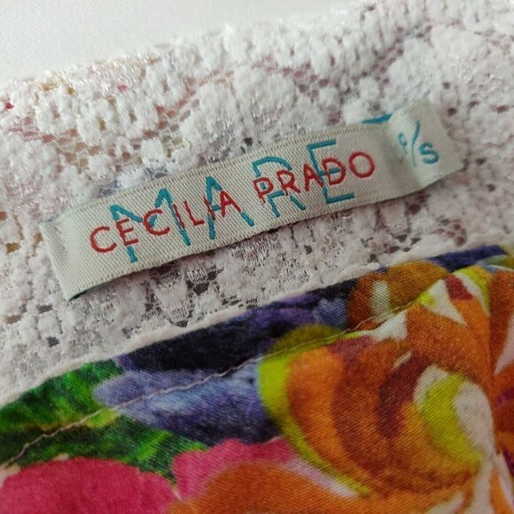 Cecilia Prado Maxi Peasant Skirt Size Small Floral Crochet Tiered Beachy Boho - Picture 11 of 12